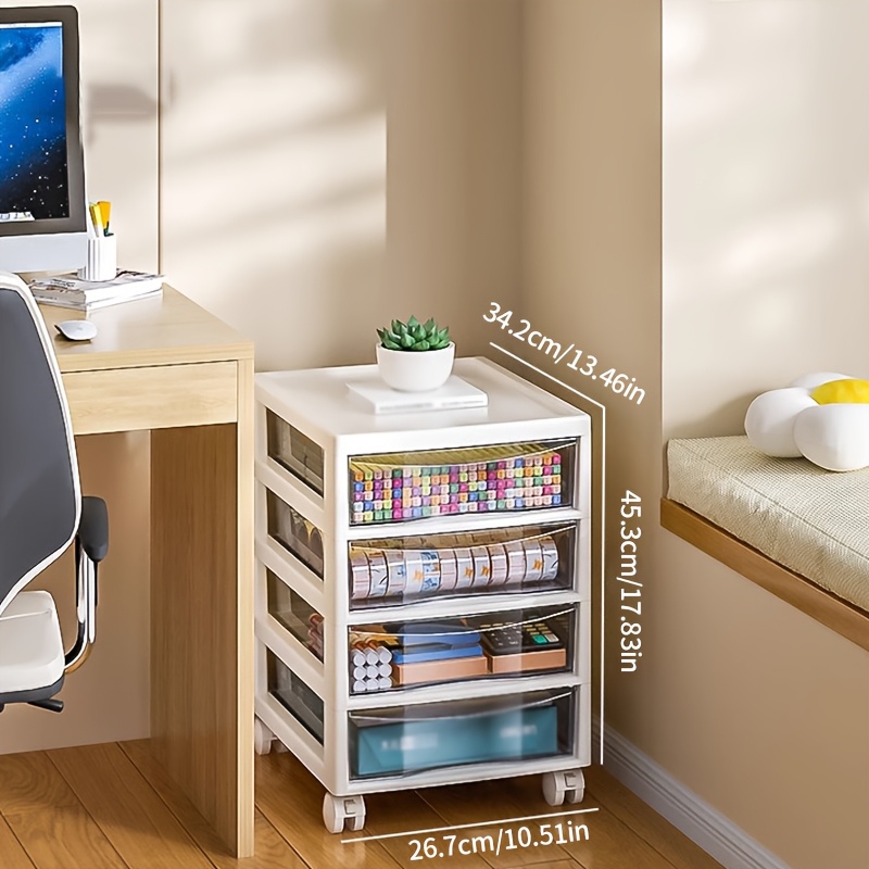 Stationery And Office Supply Stores - 서랍이 있는 다층 이동식 수납 카트,