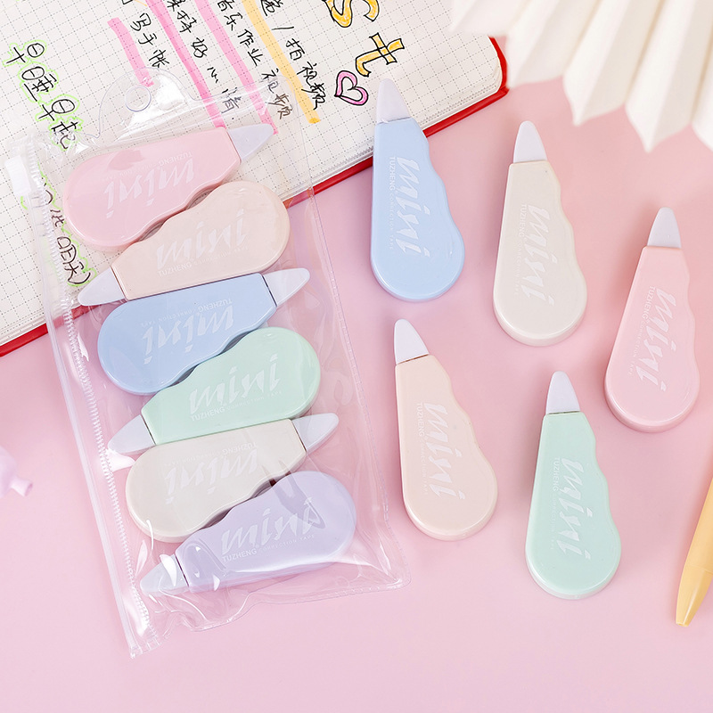 Correction Tape Roller - 6개/세트 귀여운 마카롱 색상 수정 테이프,