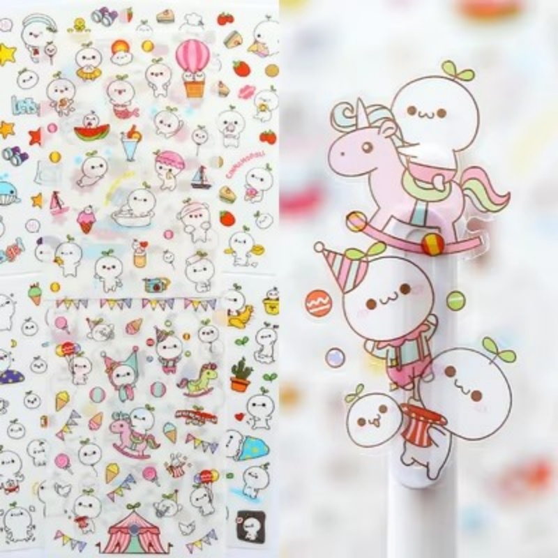 Total Stationery & Office Supply - 만화 고양이와 종이 스티커, 카와이 다이어리