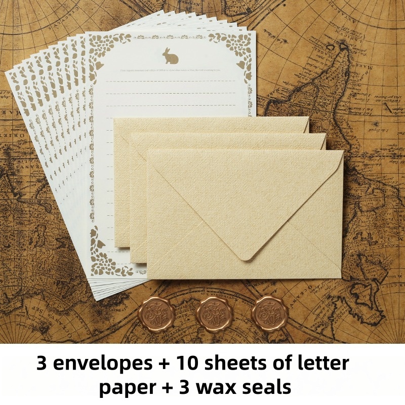Wax Seal Stamp Kit - 16PCS 빈티지 리넨 봉투 고급 웨딩