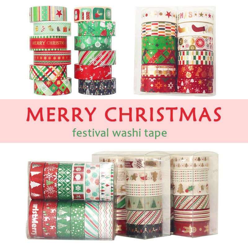 Washi Tape Set - 60 미터 크리스마스 Washi 테이프 세트