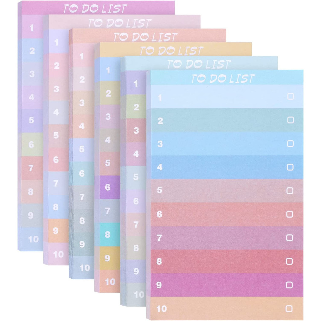 Office Stationery Supply List - 50페이지 컬러풀 그라데이션 스티키 노트 학교