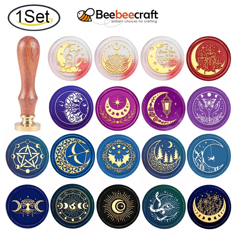 Wax Seal Stamp Kit - 문페이즈 왁스 인감 스탬프 지구 30mm