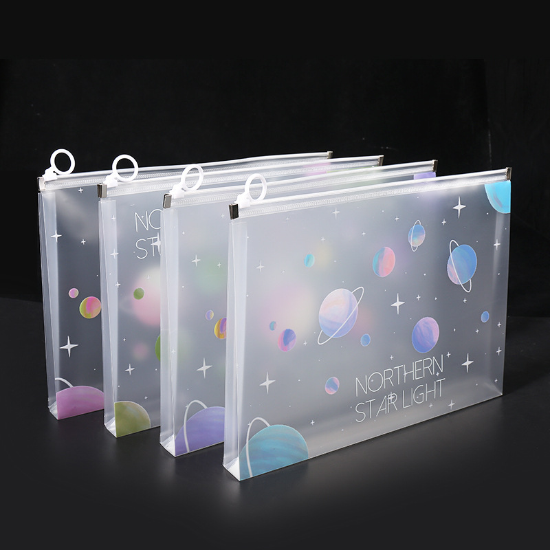 Is Stationery Office Supply - 4/12pcs A4 공간 지퍼 폴더 파일