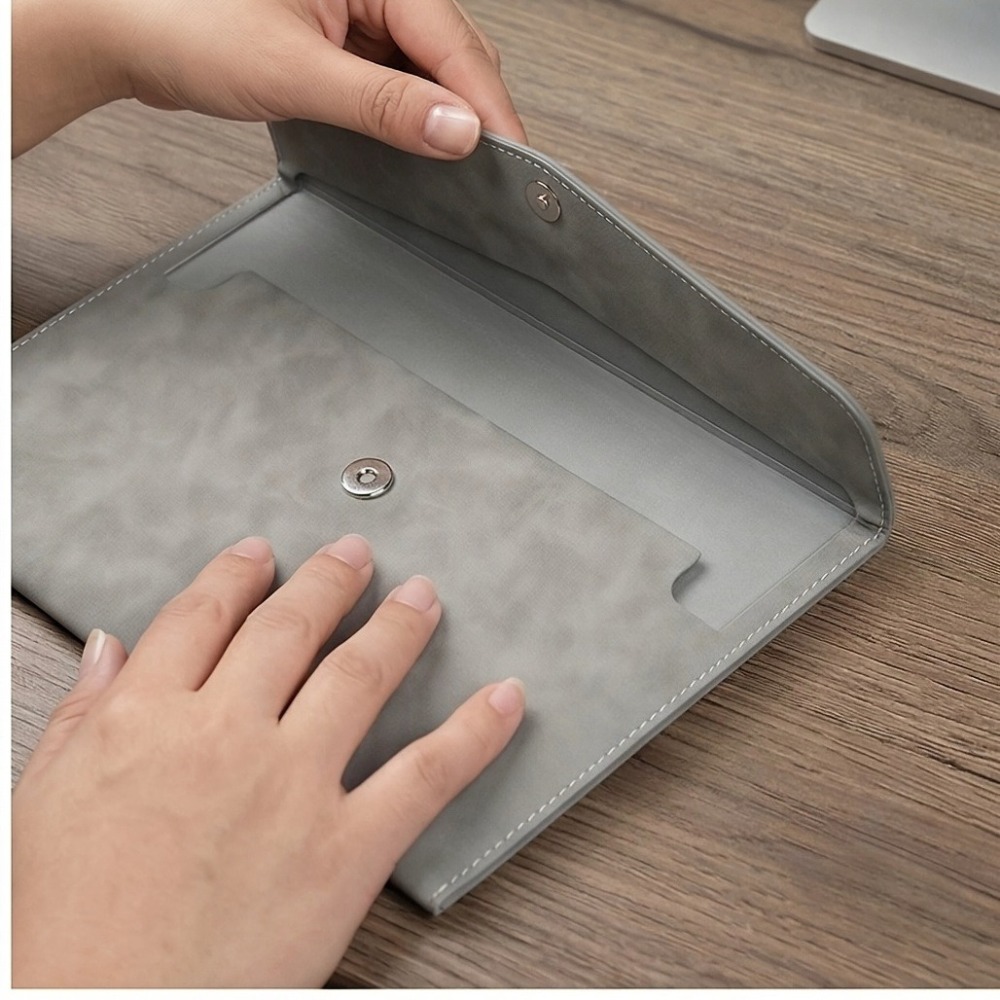 Is Stationery Office Supply - 파일 가방 PU 가죽 아카이브 폴더