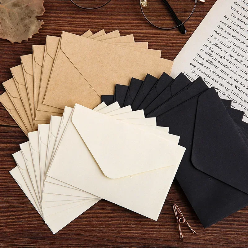 Letter Envelope Kraft - 20/40/80PCS 클래식 화이트 블랙 크래프트 빈