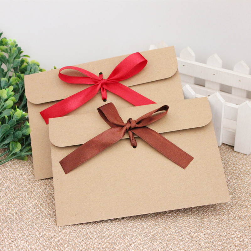 10Pcs 레트로 크래프트 봉투 가방 리본 보우 CD  - Letter Envelope Kraft 리뷰 및 가격