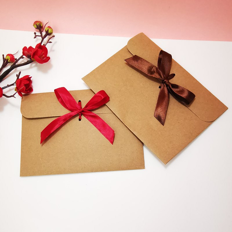 10Pcs 레트로 크래프트 봉투 가방 리본 보우 CD  - Letter Envelope Kraft 리뷰 및 가격