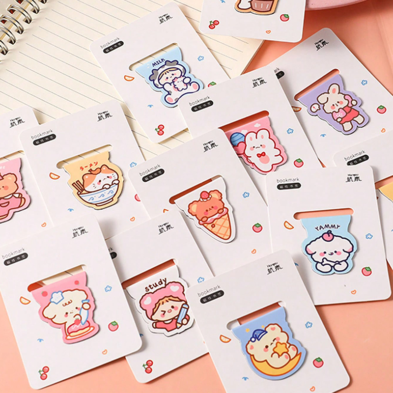 5pcs 귀여운 만화 곰 자기 책갈피 종이 클립 Kaw - Bookmark Magnetic Clip 리뷰 및 가격