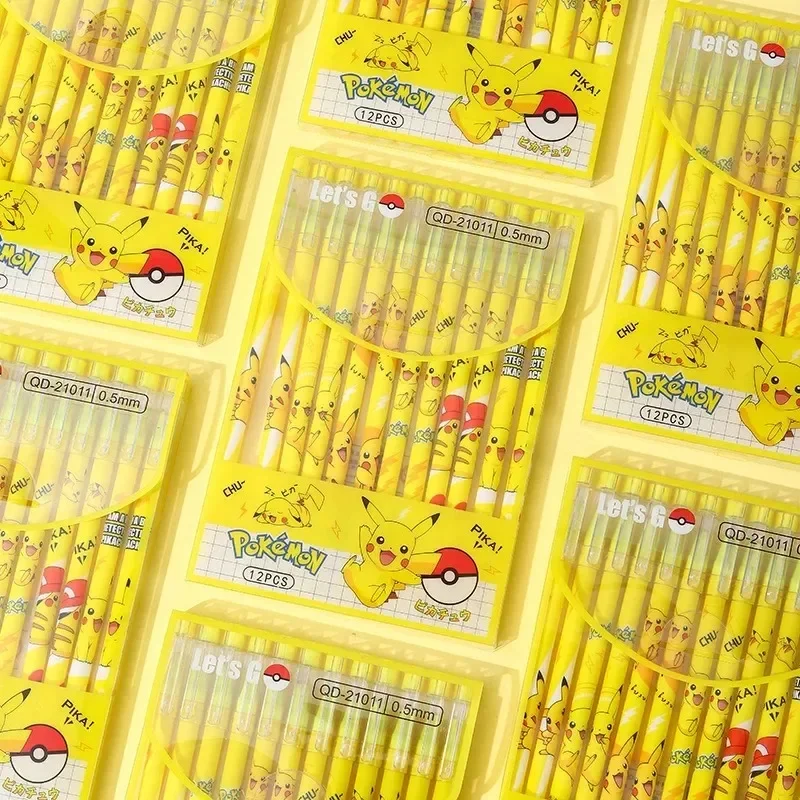 12Pcs 포켓몬 피카추 지울 수있는 젤 펜 세트, 0 - Office Supply Office Stationery Items 리뷰 및 가격