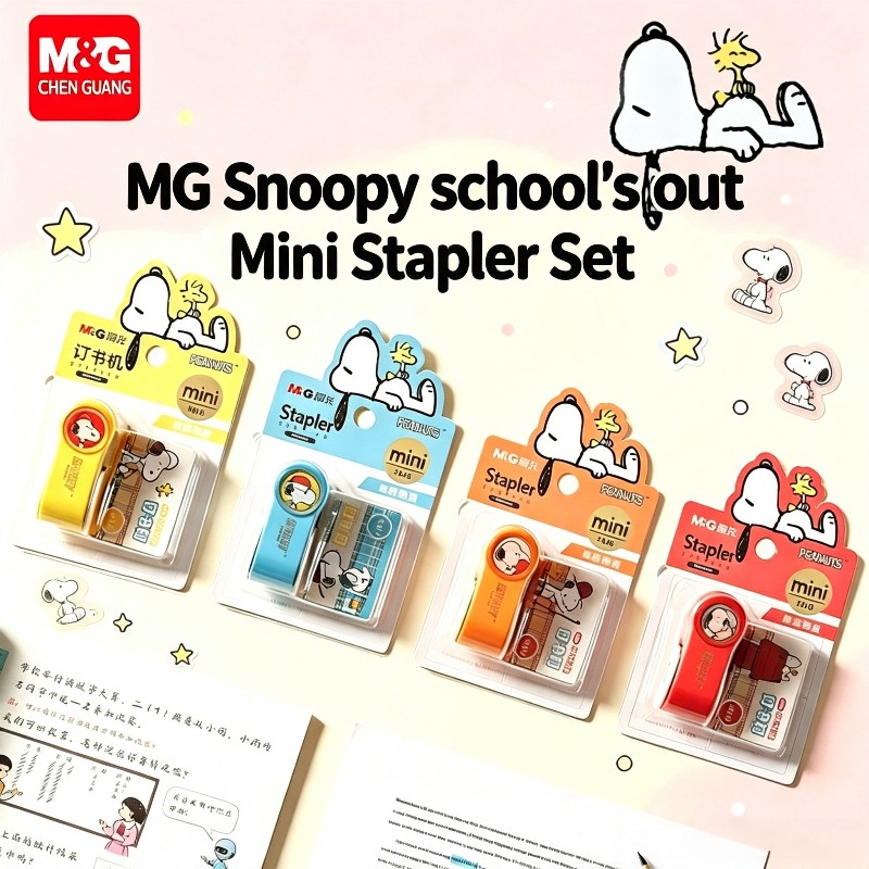 스누피 애니메이션 피규어 미니 스테이플러 세트 휴대용  - Office Supply Office Stationery Items 리뷰 및 가격