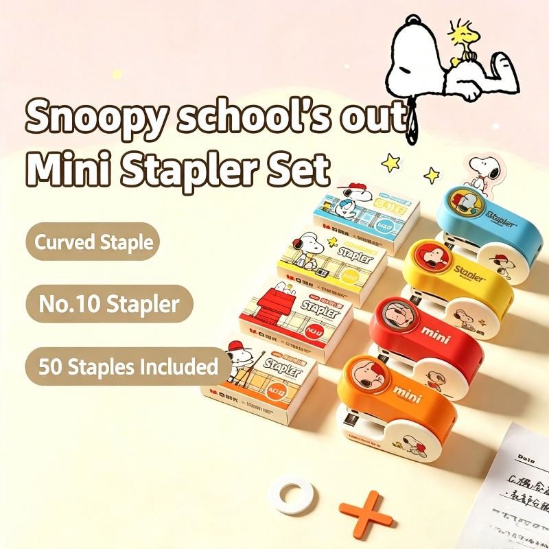 스누피 애니메이션 피규어 미니 스테이플러 세트 휴대용  - Office Supply Office Stationery Items 리뷰 및 가격