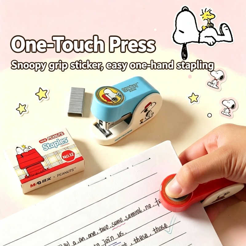 스누피 애니메이션 피규어 미니 스테이플러 세트 휴대용  - Office Supply Office Stationery Items 리뷰 및 가격