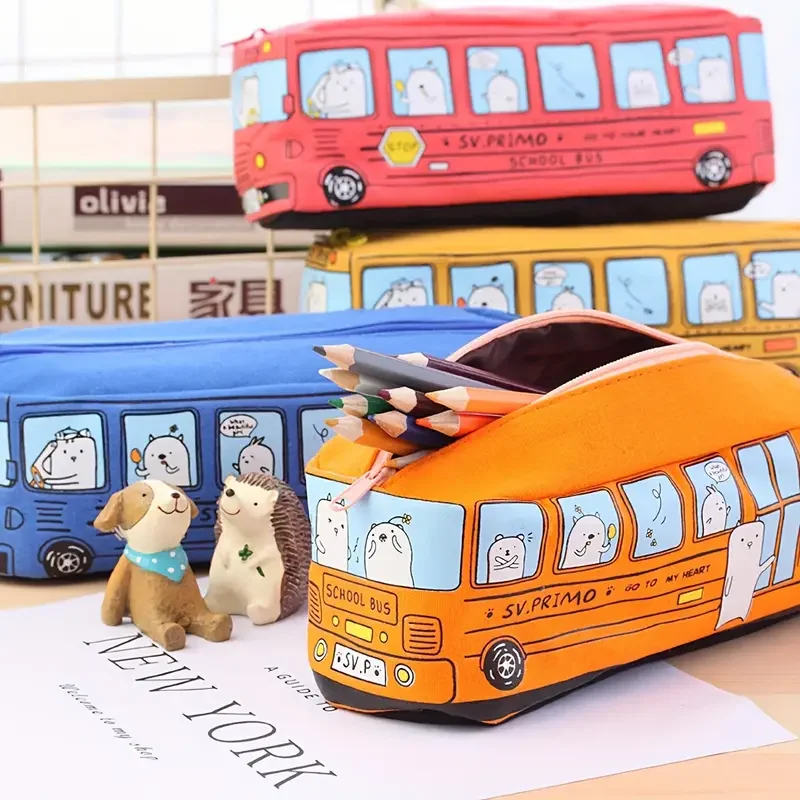 1pc 크리 에이 티브 대용량 캔버스 스쿨 버스 연필  - Stationery Office And School Supply Stores 리뷰 및 가격