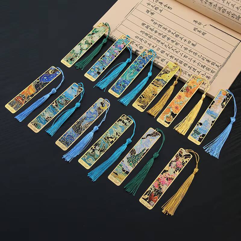 1-6-12 Pcs 창의적인 금속 책갈피 빈티지 유화  - Office Supply Office Stationery Items 리뷰 및 가격