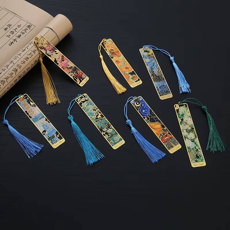 1-6-12 Pcs 창의적인 금속 책갈피 빈티지 유화  - Office Supply Office Stationery Items 리뷰 및 가격