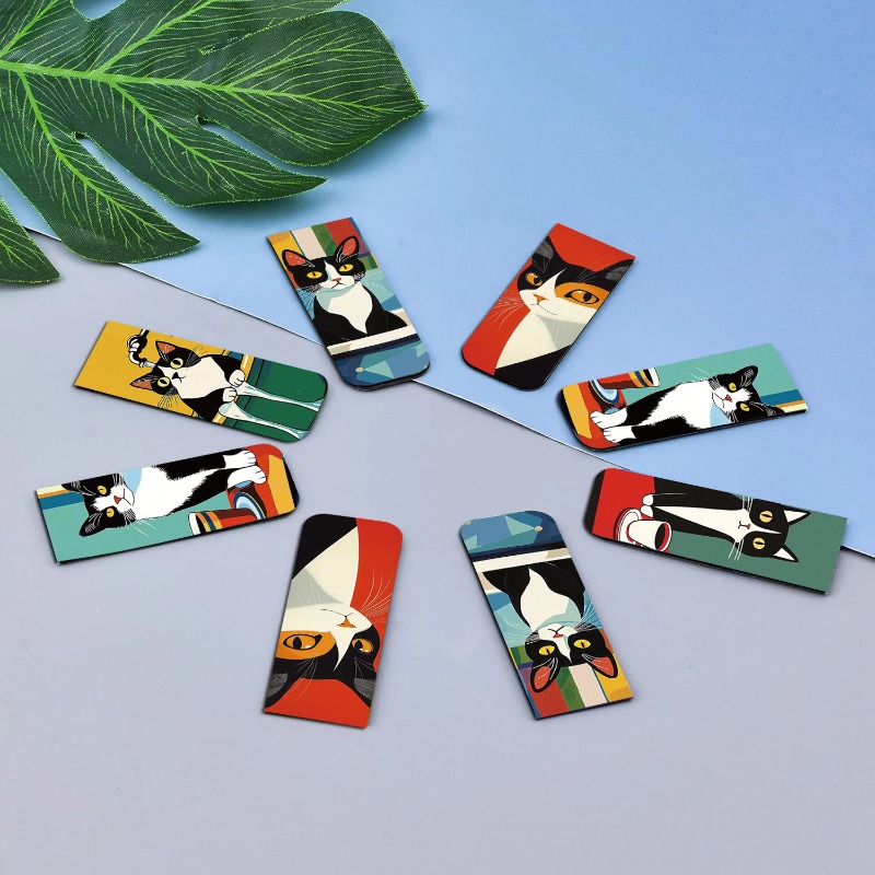 5PCS 간단하고 재미있는 고양이 자석 북마크 독서 용 - Office Supply Office Stationery Items 리뷰 및 가격