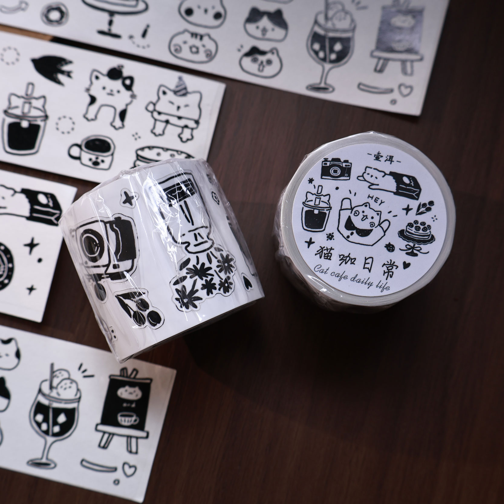 YiEr Studio 빈티지 데일리 고양이 커피 라이프 - Washi Tape Set 리뷰 및 가격