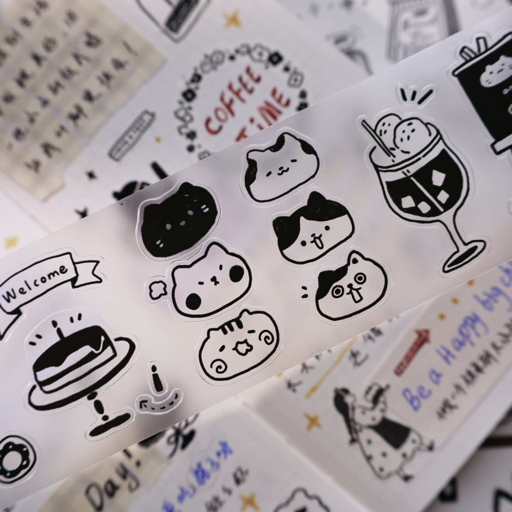 YiEr Studio 빈티지 데일리 고양이 커피 라이프 - Washi Tape Set 리뷰 및 가격