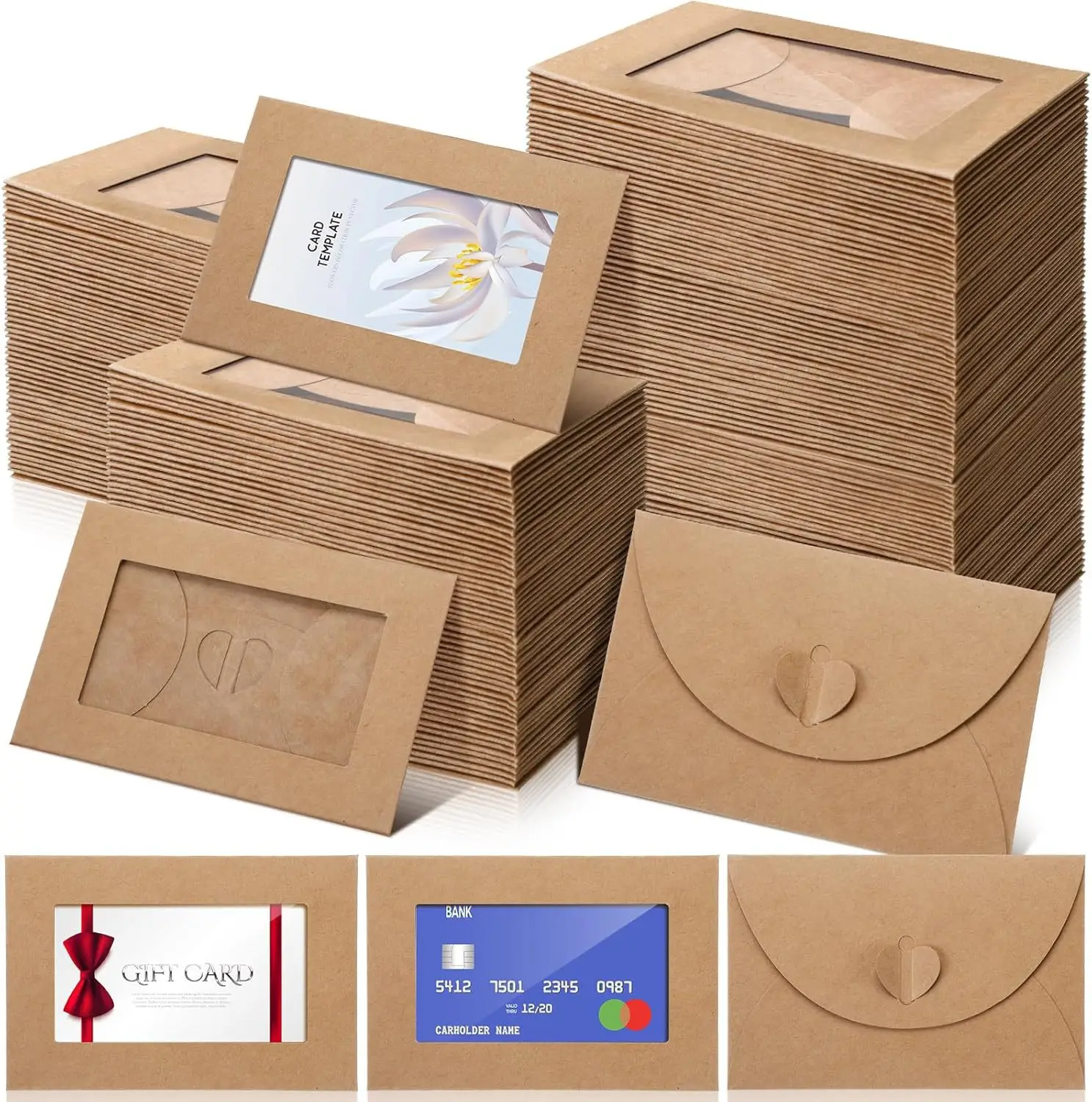 50 개/몫 10.5X7cm 봉투 엽서 창 개방 작은  - Letter Envelope Kraft 리뷰 및 가격