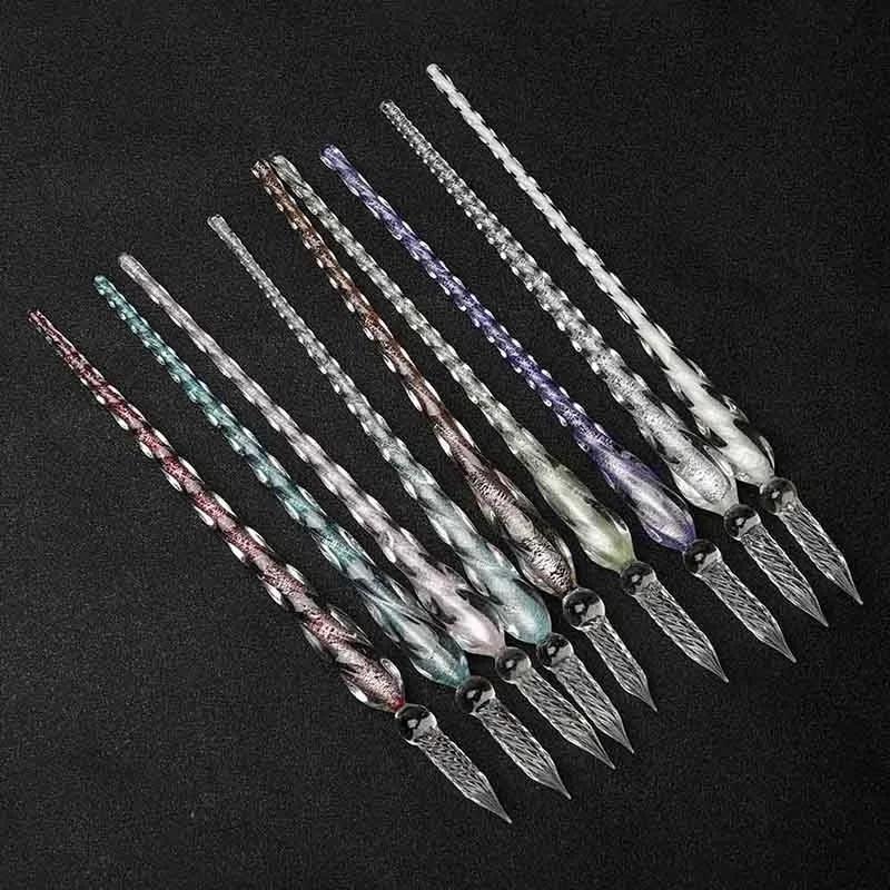 컬러 크리스탈 유리 딥펜 세트(선물 상자 포함) 골드  - Fountain Pen Ink 리뷰 및 가격