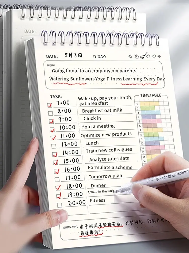 1pc 플래너 아젠다 스파이럴 A5 노트 일정표 일일  - Office Stationery Supply List 리뷰 및 가격