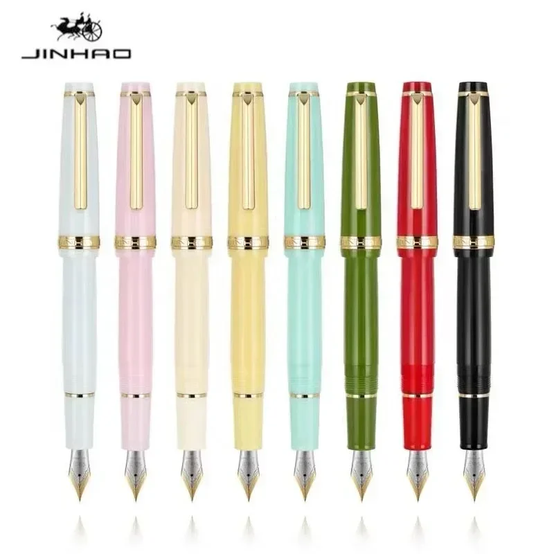 Jinhao 82 만년필 럭셔리 투명 펜 스핀 골든 E - Stationery Supply Business 리뷰 및 가격