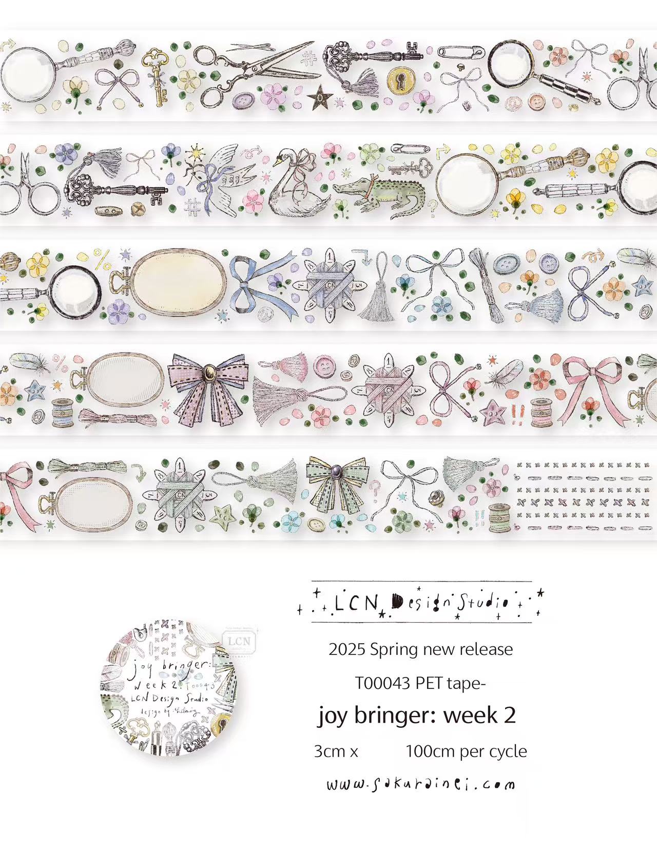 1 루프 LCN 빈티지 스티커 클럽 조이 브링거 Was - Washi Tape Set 리뷰 및 가격